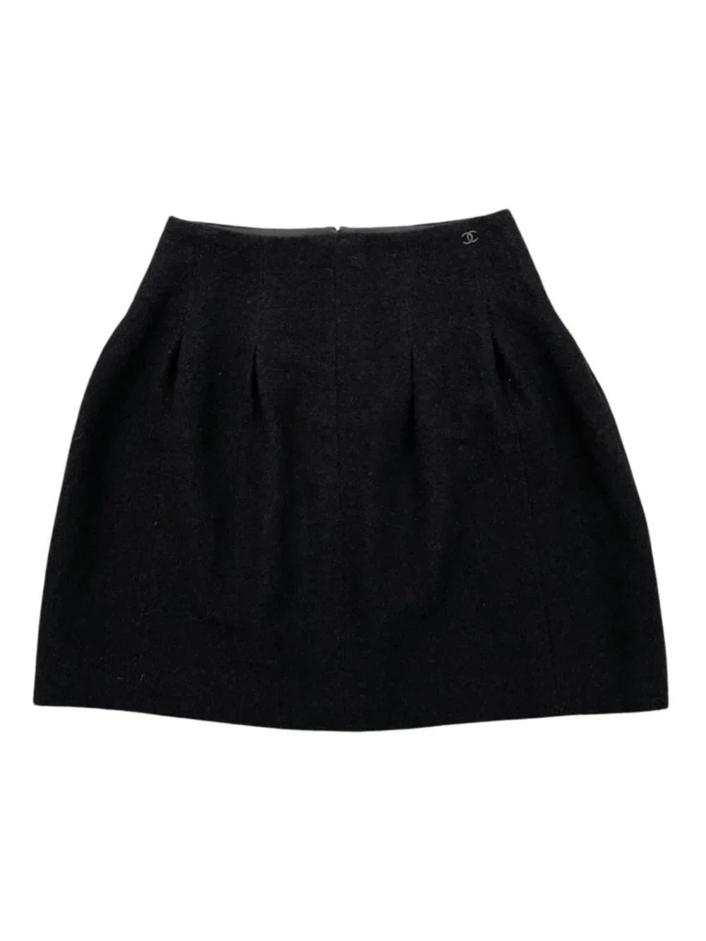 Chanel Trapezoid Skirt CC Logo 36 Black